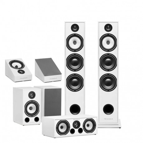 triangle pack br08 enceinte colonne + brc1 voie centrale + br03 enceinte bibliotheque blanc